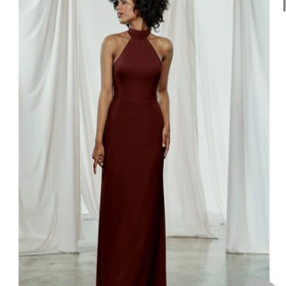 Amsale Sofia gown. High neck gown. Bridesmaids or black tie. Size 6. Worn once.